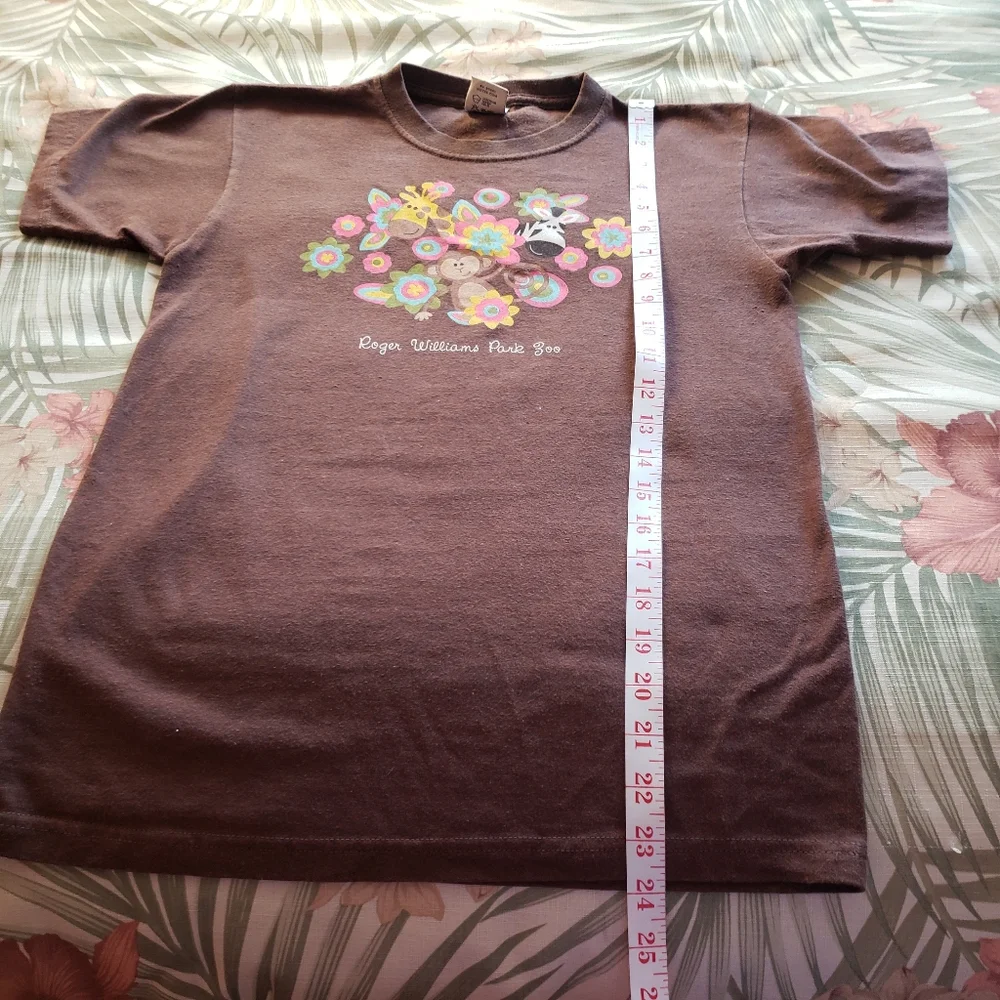 3/$25 Roger Williams Park Zoo Animal T Shirt Retro Brown Giraffe Monkey Zebra